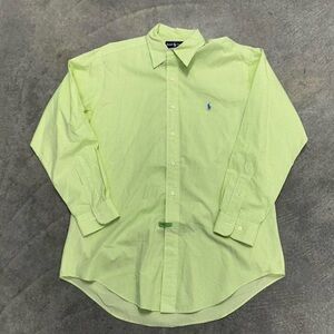 Ralph Lauren Men's Lime Checkered Dress Shirt